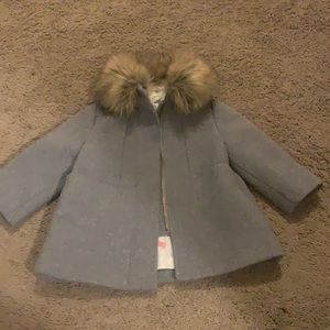 Wool blend zip dress coat